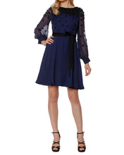 Load image into Gallery viewer, Applique Georgette Fit and Flare Dress