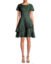 Load image into Gallery viewer, Green Asymmetrical Jacquard Dress