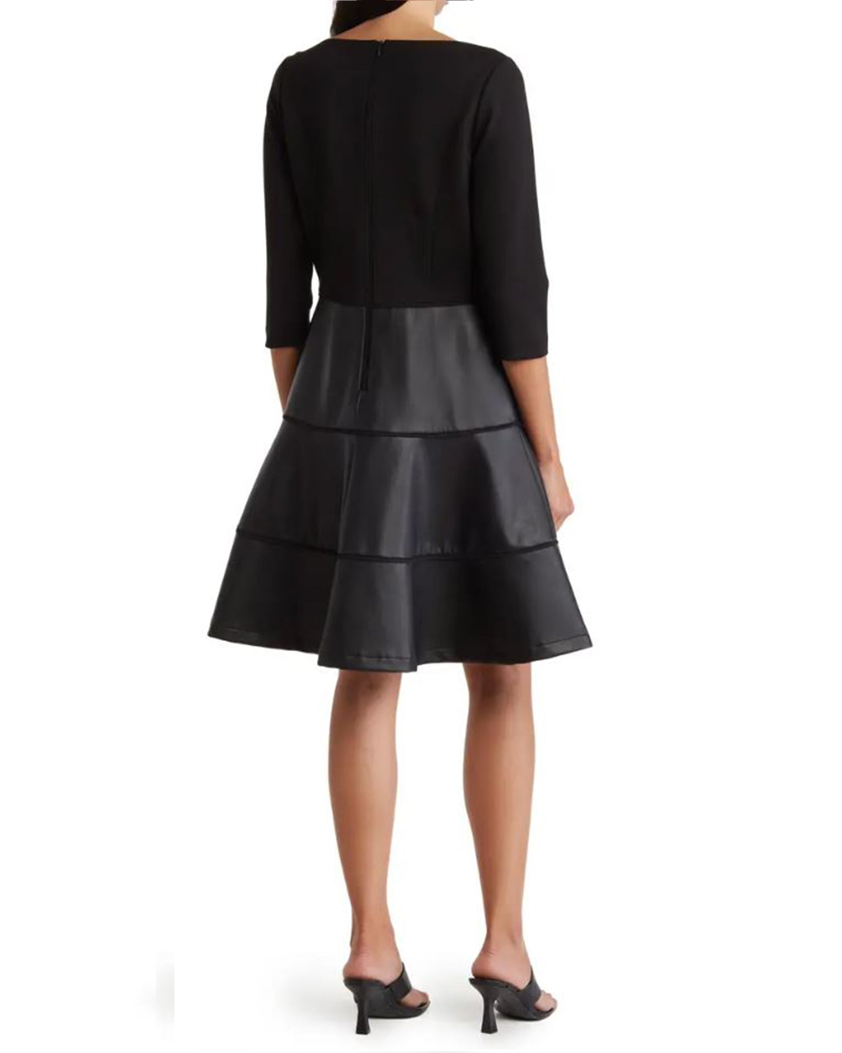 FOCUS by Shani Faux Leather Fit & Flare Dress FOCUS by Shani Faux Leather Fit & Flare Dress