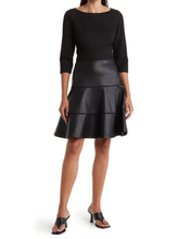 Load image into Gallery viewer, FOCUS by SHANI - Fit and Flare Faux Leather Dress