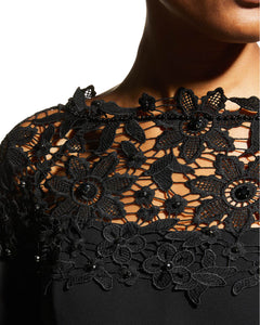 Shani Collection Beaded Lace Yoke Dress in Black Size 12 Shani Collection Beaded Lace Yoke Dress in Black Size 12
