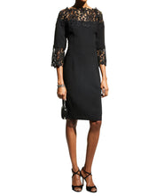 Load image into Gallery viewer, Beaded Lace Yoke Dress in Black