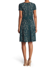 Load image into Gallery viewer, FOCUS by Shani - Laser Cutting Fit and Flare Dress - GREEN