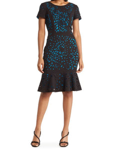 FOCUS by Shani - Laser Cut Dress With Flounce