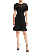 Load image into Gallery viewer, Ponte Knit Dress with Floral Applique on Sleeves - 1