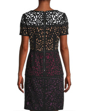 Load image into Gallery viewer, Laser Cut Dress in Black/Berry