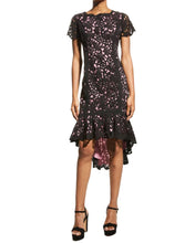 Load image into Gallery viewer, Hi-Lo Laser Cutting Dress in Black/Pink