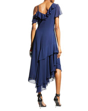 Load image into Gallery viewer, Asymmetric Georgette Midi Dress